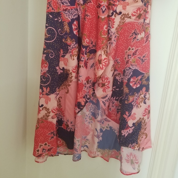 Alexia Admor High-low Ruffle Silhouette "Tala" Maxi Dress Pink/Mixed Print 6 NWT - Picture 6 of 11